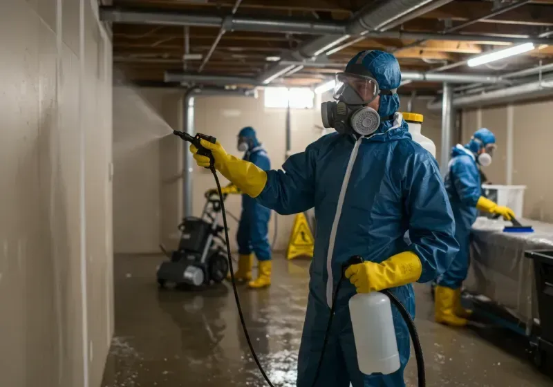 Basement Sanitization and Antimicrobial Treatment process in Covington, IN