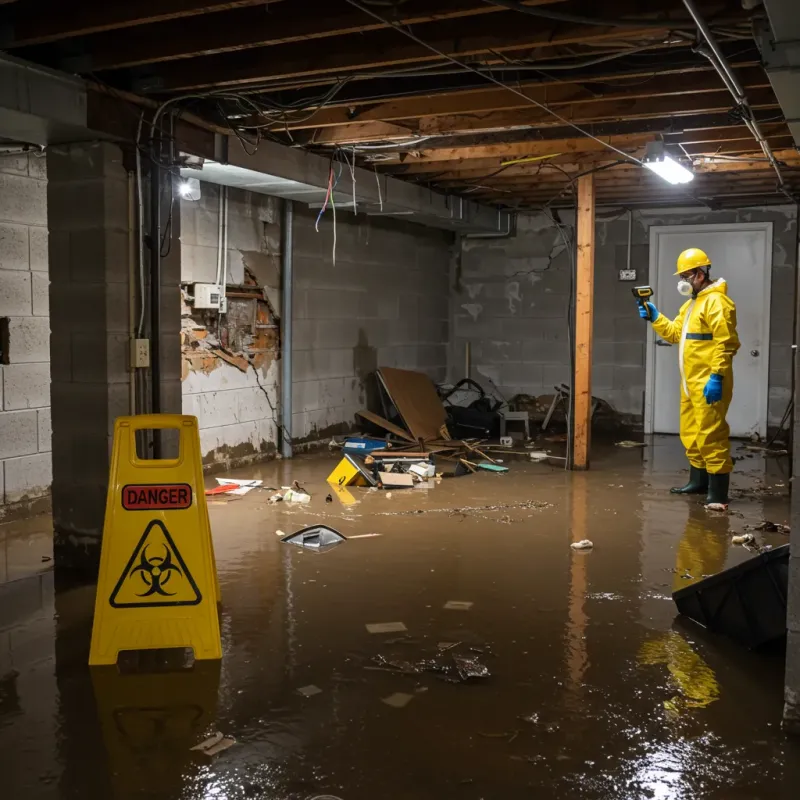 Flooded Basement Electrical Hazard in Covington, IN Property